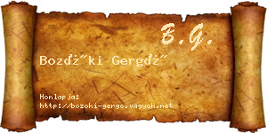 Bozóki Gergő névjegykártya
